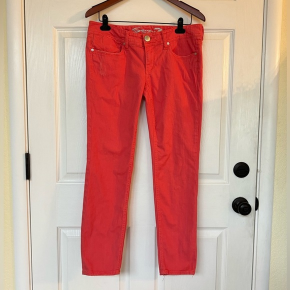 7 For All Mankind Skinny Jeans - Size 8 - Orange Coral, Stretchy, Comfortable - Picture 2 of 12